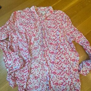 Old Navy Pink and Red Floral Shirt